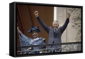 Nelson Mandela in France in 1990-Christian Lutz-Framed Stretched Canvas