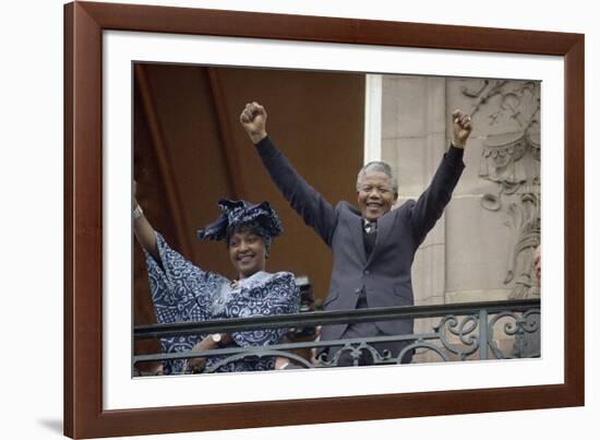 Nelson Mandela in France in 1990-Christian Lutz-Framed Photographic Print