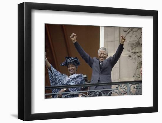 Nelson Mandela in France in 1990-Christian Lutz-Framed Photographic Print