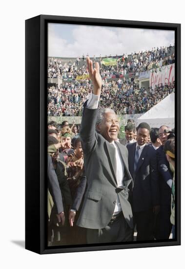 Nelson Mandela in Japan-Itsuo Inouye-Framed Stretched Canvas