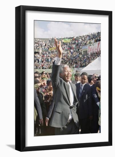 Nelson Mandela in Japan-Itsuo Inouye-Framed Photographic Print