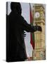 Nelson Mandela Statue and Big Ben, Westminster, London, England, United Kingdom, Europe-Jeremy Lightfoot-Stretched Canvas