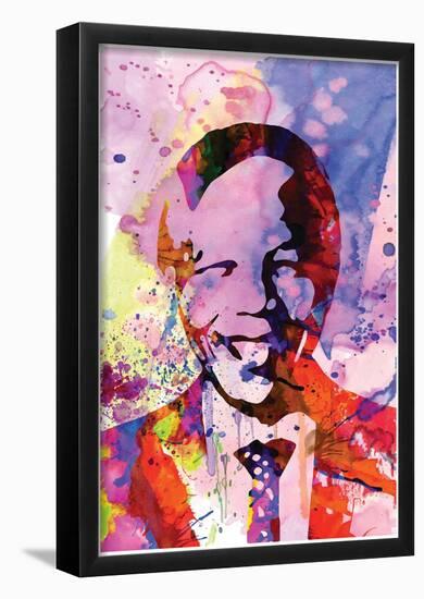 Nelson Mandela Watercolor-Anna Malkin-Framed Poster