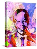 Nelson Mandela Watercolor-Anna Malkin-Stretched Canvas