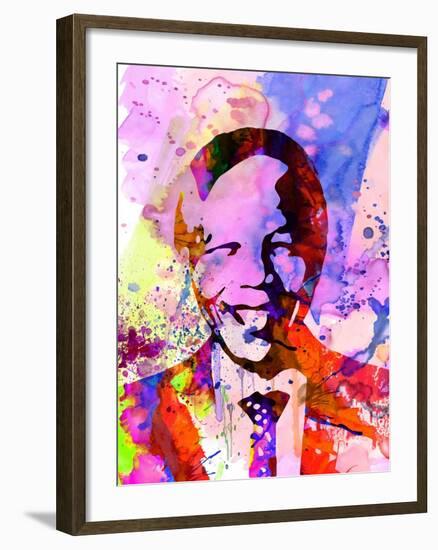 Nelson Mandela Watercolor-Anna Malkin-Framed Art Print