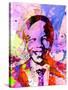 Nelson Mandela Watercolor-Anna Malkin-Stretched Canvas
