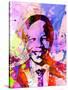 Nelson Mandela Watercolor-Anna Malkin-Stretched Canvas