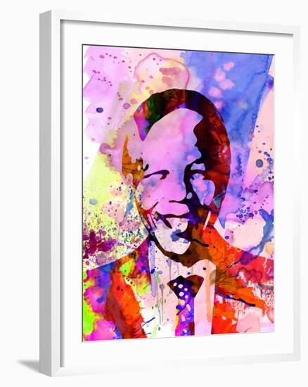 Nelson Mandela Watercolor-Anna Malkin-Framed Art Print