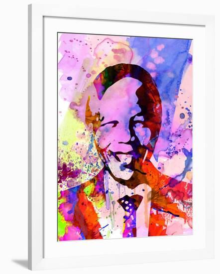 Nelson Mandela Watercolor-Anna Malkin-Framed Art Print