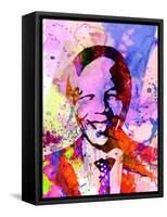 Nelson Mandela Watercolor-Anna Malkin-Framed Stretched Canvas