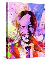 Nelson Mandela Watercolor-Anna Malkin-Stretched Canvas