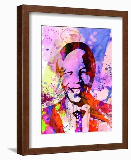 Nelson Mandela Watercolor-Anna Malkin-Framed Art Print