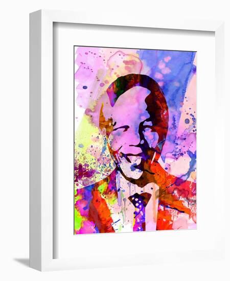 Nelson Mandela Watercolor-Anna Malkin-Framed Art Print