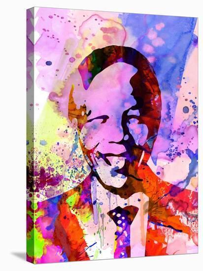 Nelson Mandela Watercolor-Anna Malkin-Stretched Canvas