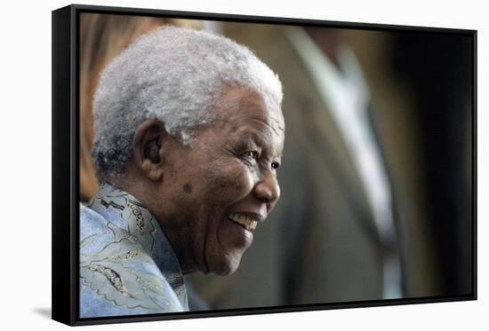 Nelson Mandela-Themba Hadebe-Framed Stretched Canvas