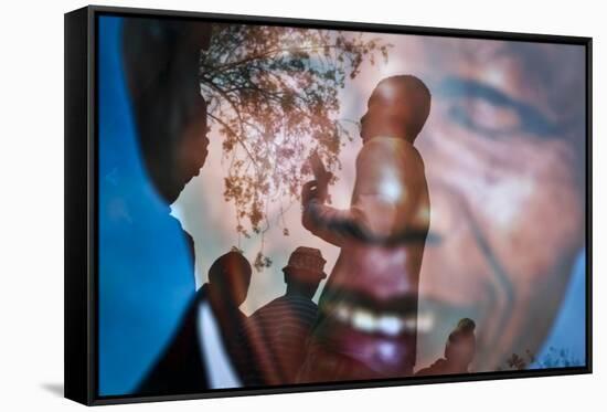 Nelson Mandela-Ben Curtis-Framed Stretched Canvas