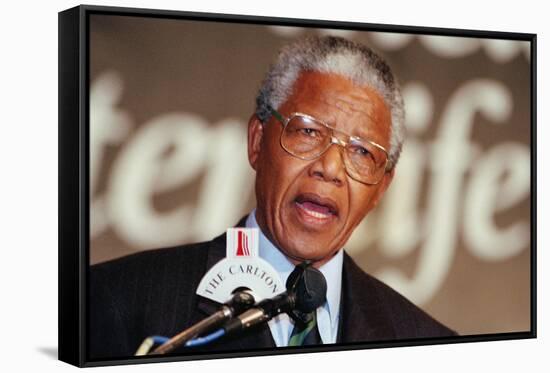 Nelson Mandela-John Parkin-Framed Stretched Canvas