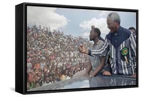 Nelson Mandela-David Brauchli-Framed Stretched Canvas