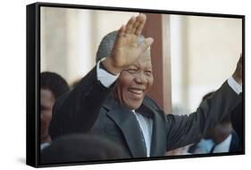 Nelson Mandela-John Parkin-Framed Stretched Canvas