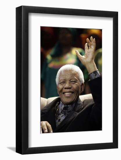 Nelson Mandela-Themba Hadebe-Framed Photographic Print