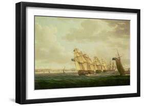 Nelson on the 'Theseus' with the Inshore Squadron Off Cadiz, July 1797,-Buttersworth-Framed Giclee Print