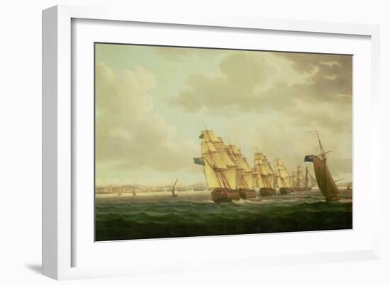 Nelson on the 'Theseus' with the Inshore Squadron Off Cadiz, July 1797,-Buttersworth-Framed Giclee Print