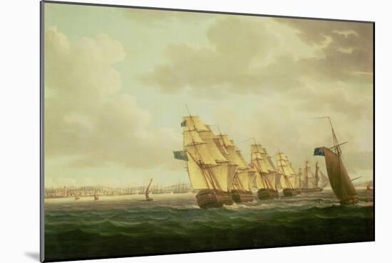 Nelson on the 'Theseus' with the Inshore Squadron Off Cadiz, July 1797,-Buttersworth-Mounted Giclee Print