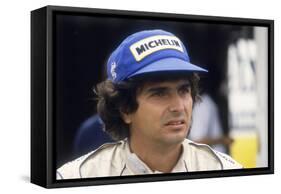 Nelson Piquet at the British Grand Prix, Silverstone, Northamptonshire, 1983-null-Framed Stretched Canvas