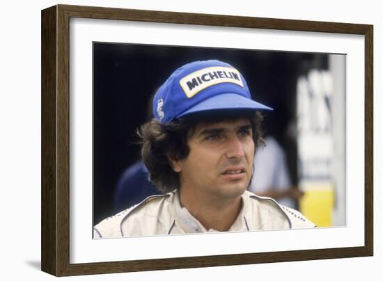 Nelson Piquet at the British Grand Prix, Silverstone, Northamptonshire, 1983-null-Framed Photographic Print