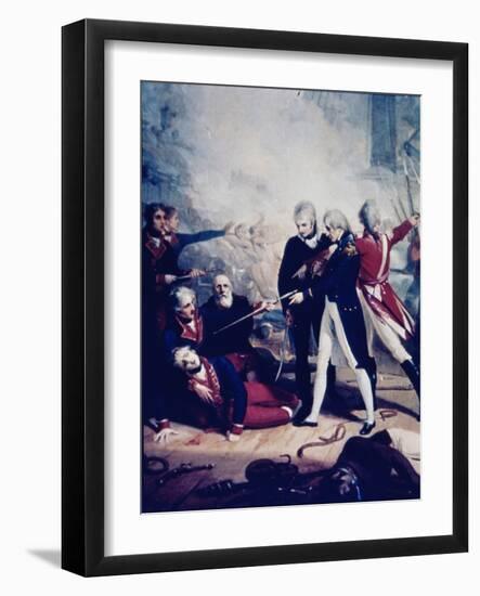 Nelson Receiving the Surrender of the San Nicolas, February 14,1797-Richard Westall-Framed Giclee Print