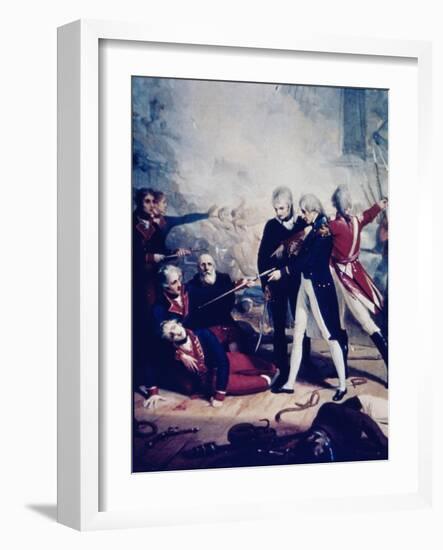 Nelson Receiving the Surrender of the San Nicolas, February 14,1797-Richard Westall-Framed Giclee Print