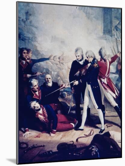 Nelson Receiving the Surrender of the San Nicolas, February 14,1797-Richard Westall-Mounted Giclee Print