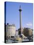 Nelson's Column and Fountains, Trafalgar Square, London, England, UK-Roy Rainford-Stretched Canvas