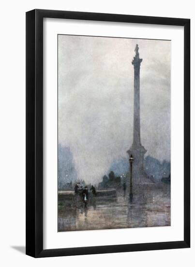 Nelson's Column in a Fog-Rose Maynard Barton-Framed Giclee Print