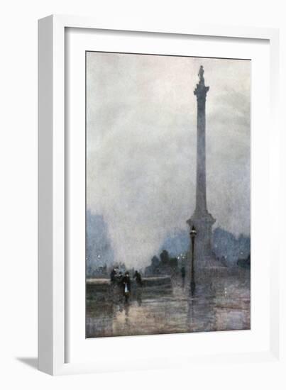 Nelson's Column in a Fog-Rose Maynard Barton-Framed Giclee Print