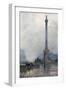 Nelson's Column in a Fog-Rose Maynard Barton-Framed Giclee Print