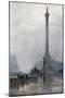 Nelson's Column in a Fog-Rose Maynard Barton-Mounted Giclee Print