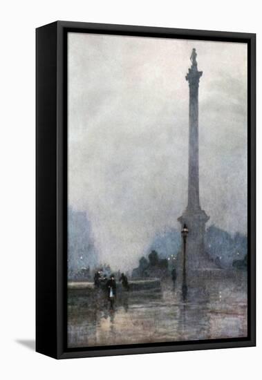 Nelson's Column in a Fog-Rose Maynard Barton-Framed Stretched Canvas