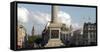 Nelson's Column Plinth Panorama, Trafalgar Square, Westminster, London-Richard Bryant-Framed Stretched Canvas