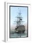 Nelson's Flagship Moored in Portsmouth Circa 1895-null-Framed Art Print