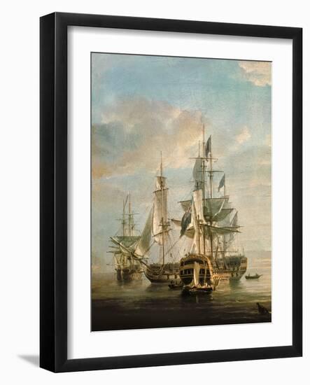 Nelson's Flagships at Anchor, 1807 (Detail)-Nicholas Pocock-Framed Giclee Print