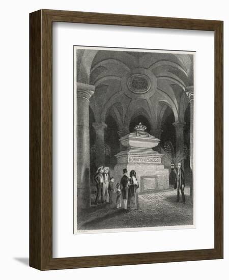 Nelson's Tomb in the Crypt of St Pauls-null-Framed Art Print