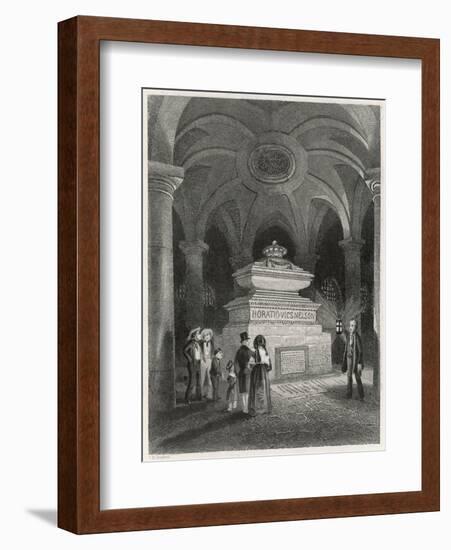 Nelson's Tomb in the Crypt of St Pauls-null-Framed Art Print