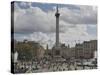 Nelsons Column in Trafalgar Square, with Big Ben in Distance, London, England, United Kingdom-James Emmerson-Stretched Canvas