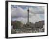 Nelsons Column in Trafalgar Square, with Big Ben in Distance, London, England, United Kingdom-James Emmerson-Framed Photographic Print