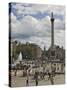 Nelsons Column in Trafalgar Square, with Big Ben in Distance, London, England, United Kingdom-James Emmerson-Stretched Canvas