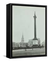 Nelsons Column with National Service Recruitment Poster, London, 1939-null-Framed Stretched Canvas