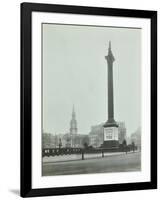 Nelsons Column with National Service Recruitment Poster, London, 1939-null-Framed Premium Photographic Print