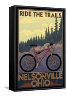 Nelsonville, Ohio - Ride the Trails-Lantern Press-Framed Stretched Canvas