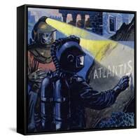 Nemo Wrote Atlantis in Chalk Stone-null-Framed Stretched Canvas